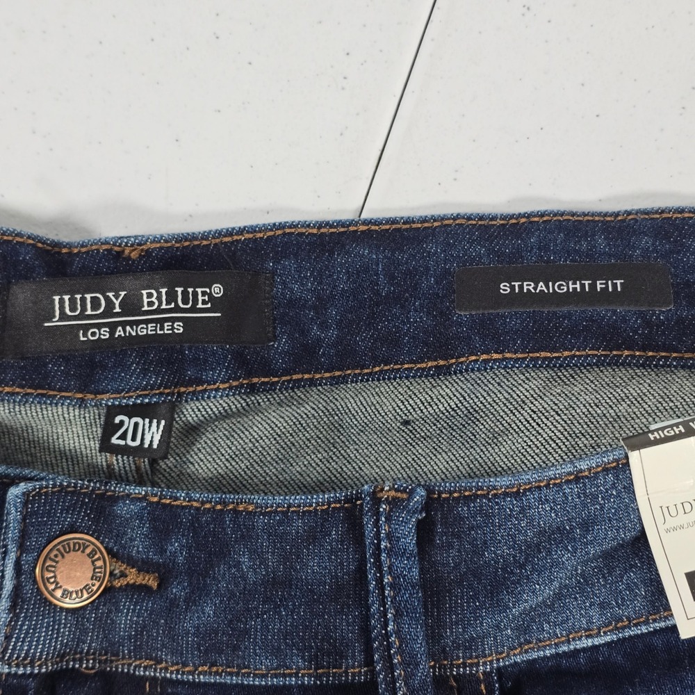 Judy Blue 20W Rigid Front Stretch Back Distressed Dark Wash Straight Leg Jeans‎ - Picture 8 of 10